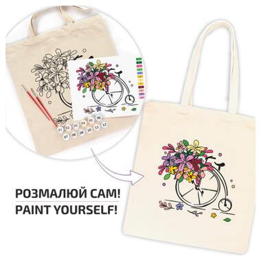 Набір для творчості Rosa екосумка-розмальовка, Квітковий велосипед 38х42см (4823098538448) фото №3