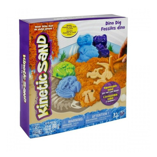 Пісок для дитячої творчості Wacky-Tivities Kinetic Sand Dino Коричневий Блакитний 340 г (71415Dn) фото №1
