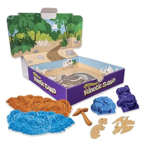 Пісок для дитячої творчості Wacky-Tivities Kinetic Sand Dino Коричневий Блакитний 340 г (71415Dn) фото №3