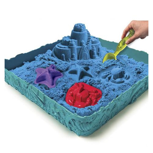 Кінетичний пісок Wacky-Tivities Kinetic Sand Замок із піску 454 г Блакитний формочки та лоток (71402B) фото №3