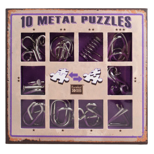 Набір головоломок 10 Metal Puzzles violet 10 головоломок Eureka! 3D Puzzle 473359 фото №3