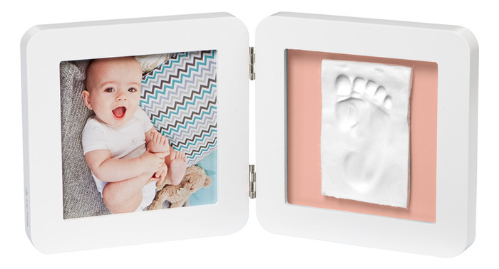 Набір для створення відбитка ручки та ніжки малюка Baby Art Подвійна рамка Біла (3601097100) фото №1