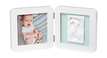 Набір для створення відбитка ручки та ніжки малюка Baby Art Подвійна рамка Біла (3601097100) фото №3