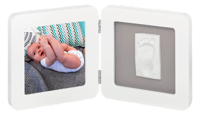 Набір для створення відбитка ручки та ніжки малюка Baby Art Подвійна рамка Біла (3601097100) фото №4