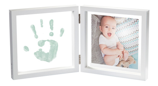 Набор для создания отпечатка ручки и ножки малыша Baby Art Двойная рамка Прозрачная с краской (3601095700) фото №1
