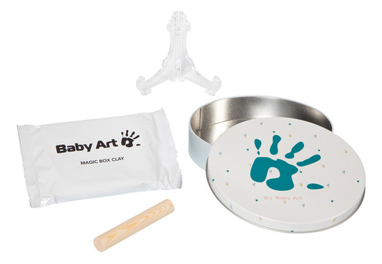 Набір для створення відбитка ручки та ніжки малюка Baby Art Магічна коробочка Кругла (3601094200) фото №2