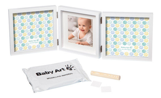 Набор для создания отпечатка ручки и ножки малыша Baby Art Тройная рамка Белая (3601095600) фото №5