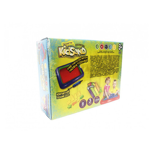 Комплект креативної творчості Кінетичний пісок KidSand 1200 г пісочниця Danko Toys 8096DT фото №4