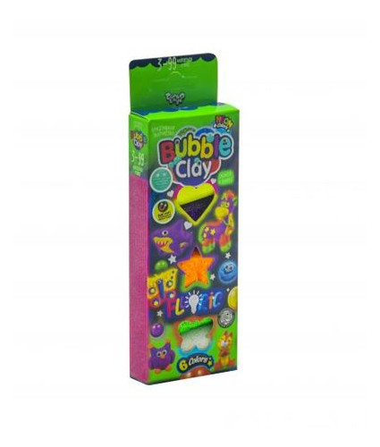 Набір для творчості Danko Toys Bubble Clay Fluoric (BBC-FL-6-01) фото №1