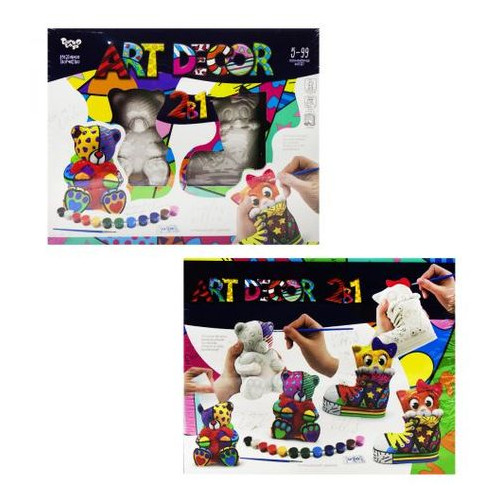 Набір для творчості Danko Toys Art Decor 2 в 1: Ведмедик і Котик рус (ARTD-02-01) фото №1