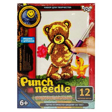 Набор для творчества: килимовая вышивка Мишка с утенком Punch Needle PN-01-01  фото №1