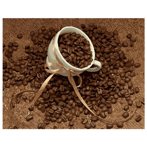 Картина за номерами Strateg ПРЕМІУМ Зернятка кави розміром 40х50 см (GS019) фото №1
