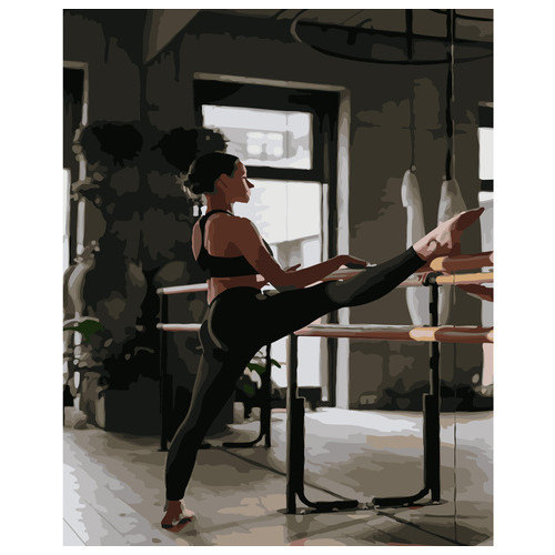 Картина за номерами Strateg ПРЕМІУМ Балерина на тренуванні розміром 40х50 см (GS292) фото №1