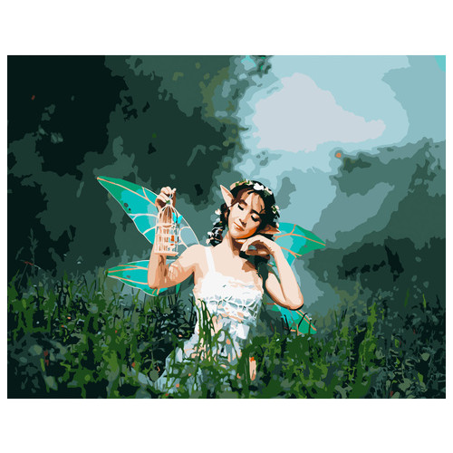 Картина за номерами Strateg ПРЕМІУМ Чарівна фея розміром 40х50 см (GS299) фото №1