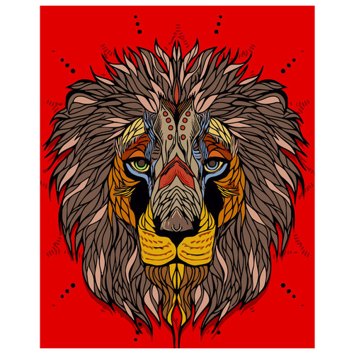 Картина за номерами Strateg ПРЕМІУМ Африканський лев розміром 40х50 см (DY195) фото №1