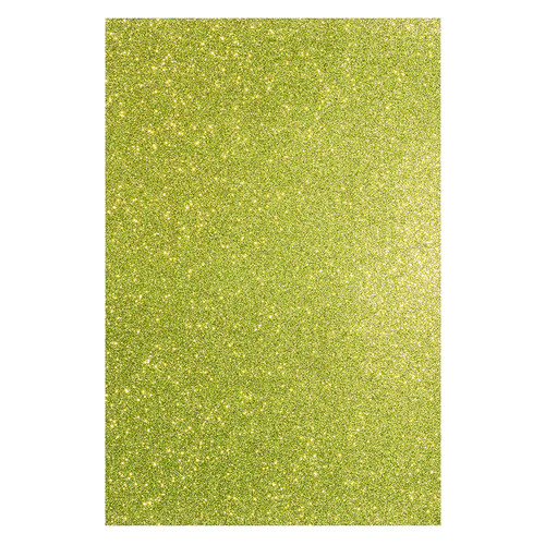 Фоаміран Santi ЕВА жовто-зелений з глітером, 200*300 мм, товщина 1,7 мм, 10 аркушів (742683) фото №1