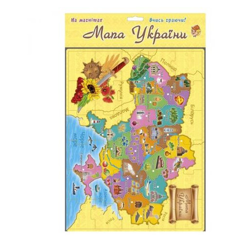 Магнітні пазли Карта України 30 елементів (21175) фото №1