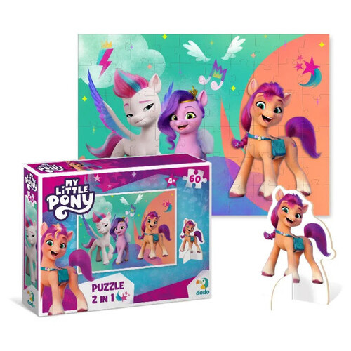 Дитячі Пазли DoDo Toys My Little Pony Санні, Піпп та Зіпп 200138 60 елементів, з фігуркою фото №2
