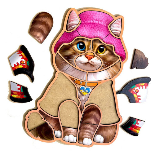 Деревянный контурный пазл Ubumblebees Украинский котик (ПСФ136) PSF136 контурный  фото №1