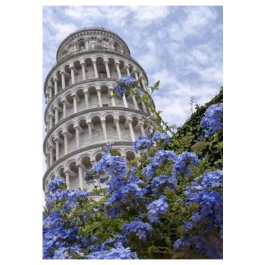 Алмазна мозаїка Strateg ПРЕМІУМ Пізанська вежа з квітами без підрамника розміром 30х40 см (GD86107) фото №1