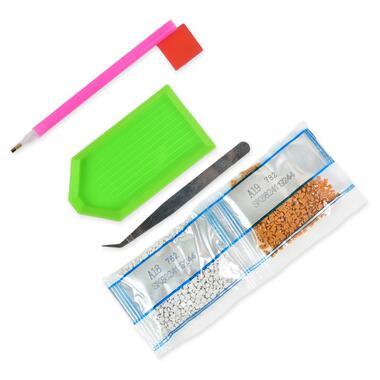 Алмазна мозаїка Strateg ПРЕМІУМ Ранкові миті на лузі 40х50 см (SK88277) фото №3