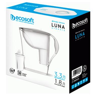 Фільтр Ecosoft Фільтр-глечик Luna Classic білий 3,3 л. 5904870070659 фото №5
