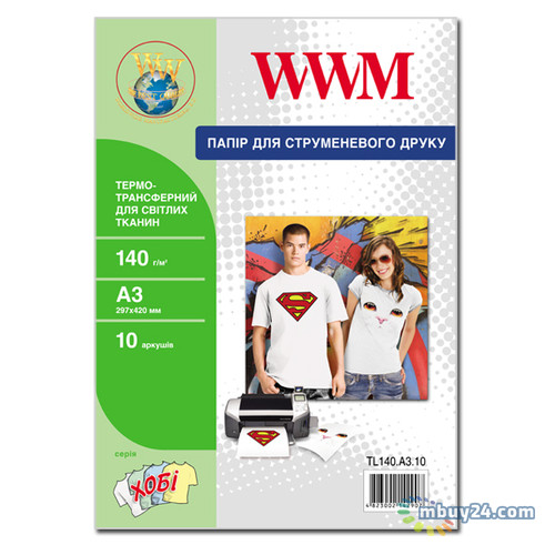 Папір WWM 140g/m2, A3, 10л (TL140.A3.10) фото №1