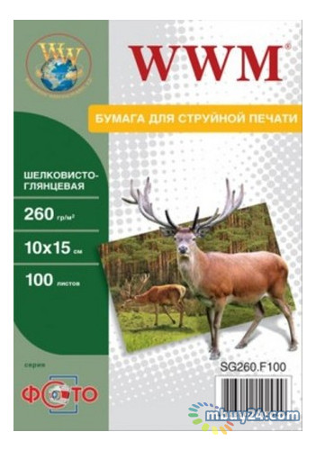 Папір WWM шовковисто-глянсовий 260g/m2, 100х150 мм, 500л (SG260.F500) фото №1