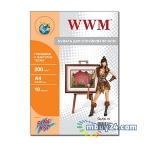 Папір WWM A4 Fine Art глянсовий Шкіра 200g / m2, 10л (GL200.10) фото №1