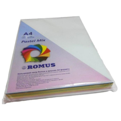 Папір Romus A4 160 г/м2 125sh 5colors Mix Pastel (R50881) фото №1