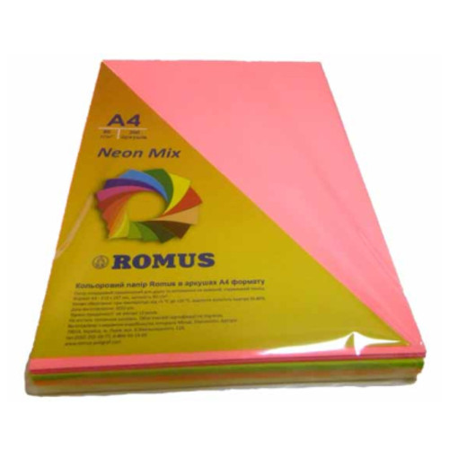 Папір Romus A4 80 г/м2 200sh 4colors Mix Neon (R50935) фото №1