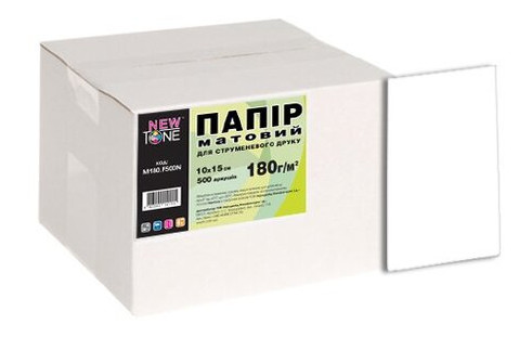 Папір NewTone матовий 180g/m2, 100х150 мм, 500л (M180.F500N) фото №1