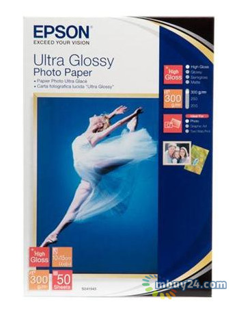 Папір Epson 100мм x150мм Ultra Glossy Photo Paper, 50л. (C13S041943) фото №1