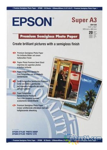 Папір Epson A3 Premium Semigloss Photo Paper, 20 л. (C13S041328) фото №1