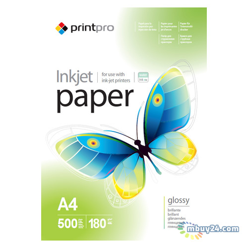 Фотопапір Print Pro глянсовий 180g/m2 A4 500л (PGE180500A4) фото №1