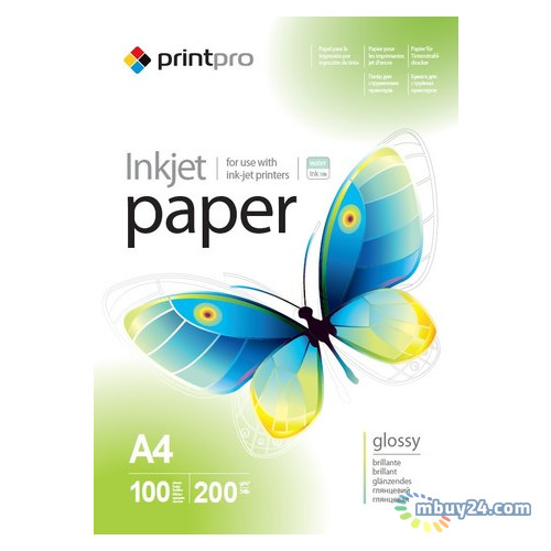 Фотопапір Print Pro глянсовий 200g/m2 A4 100л (PGE200100A4) фото №1