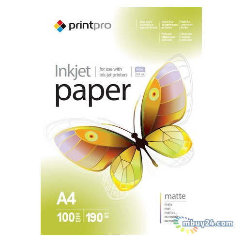Фотопапір Print Pro матовий 190g/m2 A4 100л (PME190100A4) фото №1