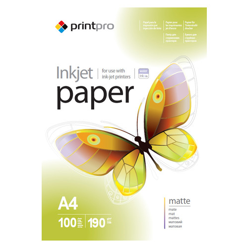 Фотопапір PrintPro матовий 190г/м A4 PME190-100 (PME190100A4) фото №1