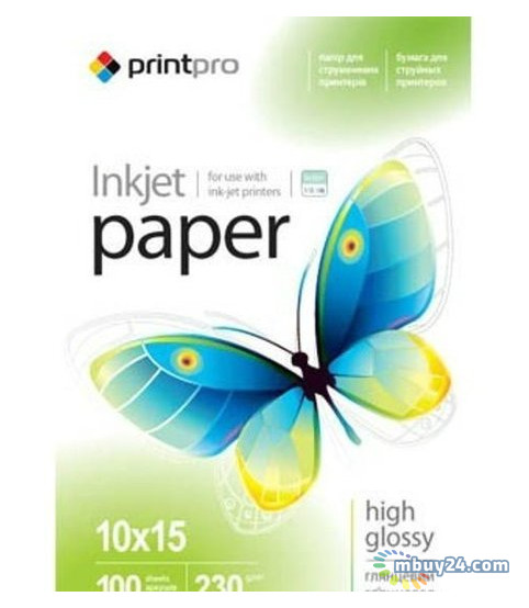 Папір PrintPro глянсовий 180г/м, 10x15 PG180-100 (PGE1801004R) фото №1