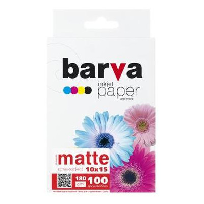 Папір BARVA 10x15,180 g/m2, matt, 100 арк (A180-255) фото №1