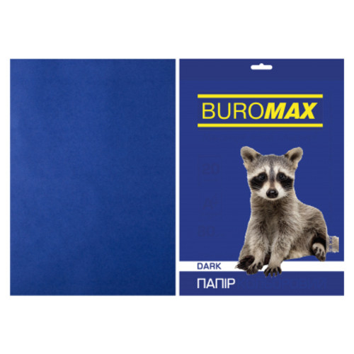 Папір Buromax А4 80g DARK blue 20sh (BM.2721420-02) фото №1