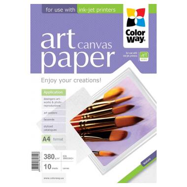 Фотопапір ColorWay A3 ART Canvas 380г, 10ш, OEM (PCN380010A3 _OEM) фото №1
