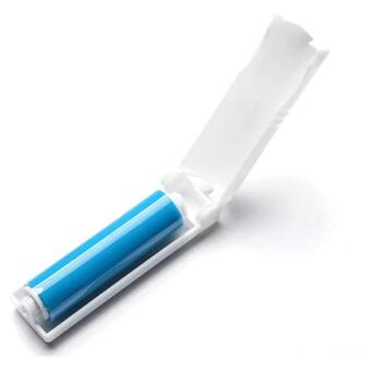 Багаторазовий липкий ролик для чищення одягу Semi Mini складаний Синій фото №1