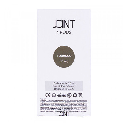 Картриджи Joint Pods Tobacco 4 шт. 0,8ml 50mg солевой никотин (Joint/Tobacco50) фото №2