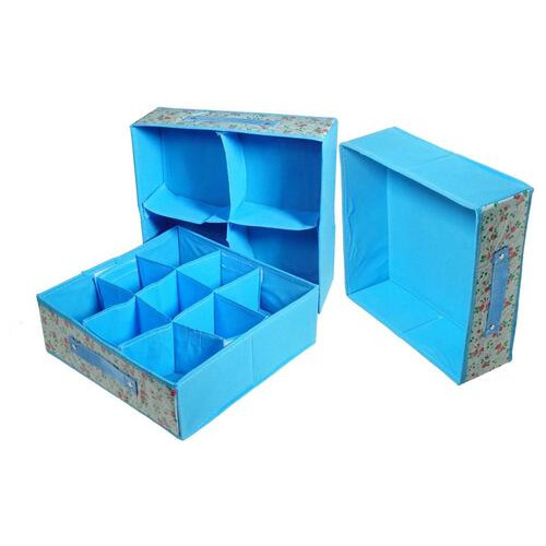 Організатор для зберігання білизни та одягу Supretto на 3 ящиками Блакитний (6008) фото №3