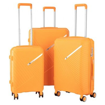 Набір пластикових валіз 2E SIGMA(LMS) 4 колеса помаранчевий (2E-SPPS-SET3-OG) фото №1
