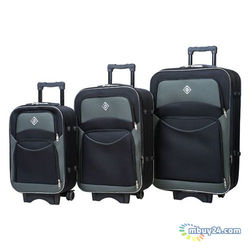 Набір валіз Bonro Style 3 штуки Чорно-сірий (10010305) фото №1