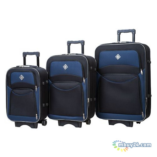 Набір валіз Bonro Style 3 штуки Чорно-темно-синій (10010307) фото №1