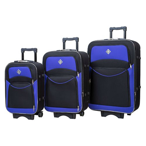 Набір валіз Bonro Style 3 штуки Чорно-фіолетовий (10010304) фото №1