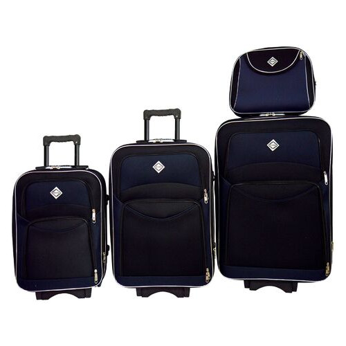 Набор чемоданов и кейсов 4 в 1 Bonro Style черно-синий (10120406) фото №1